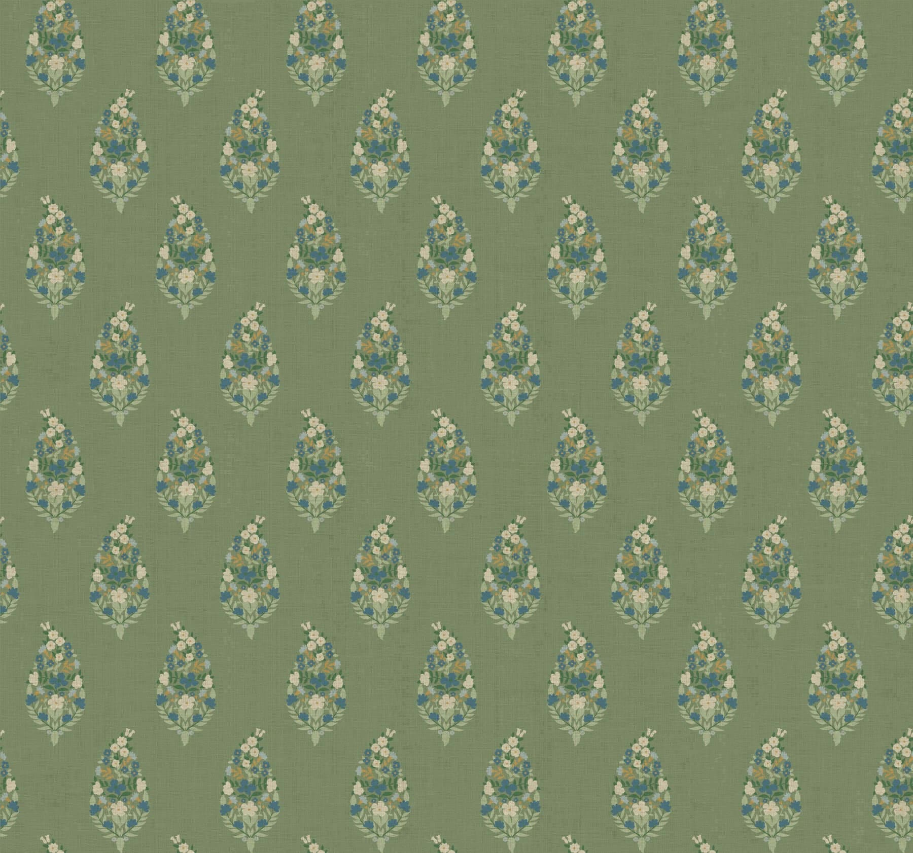 Paisley Wallpaper- Green