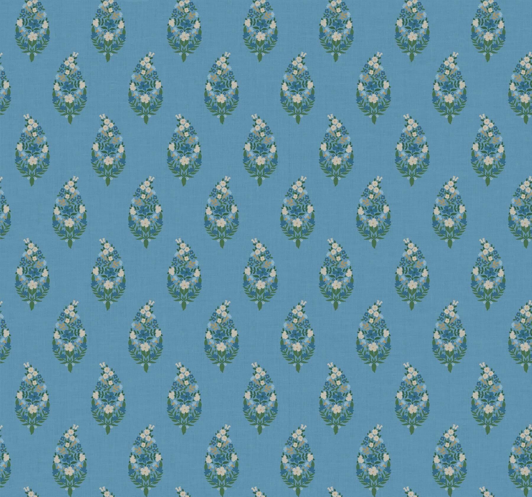 Paisley Wallpaper- Blue