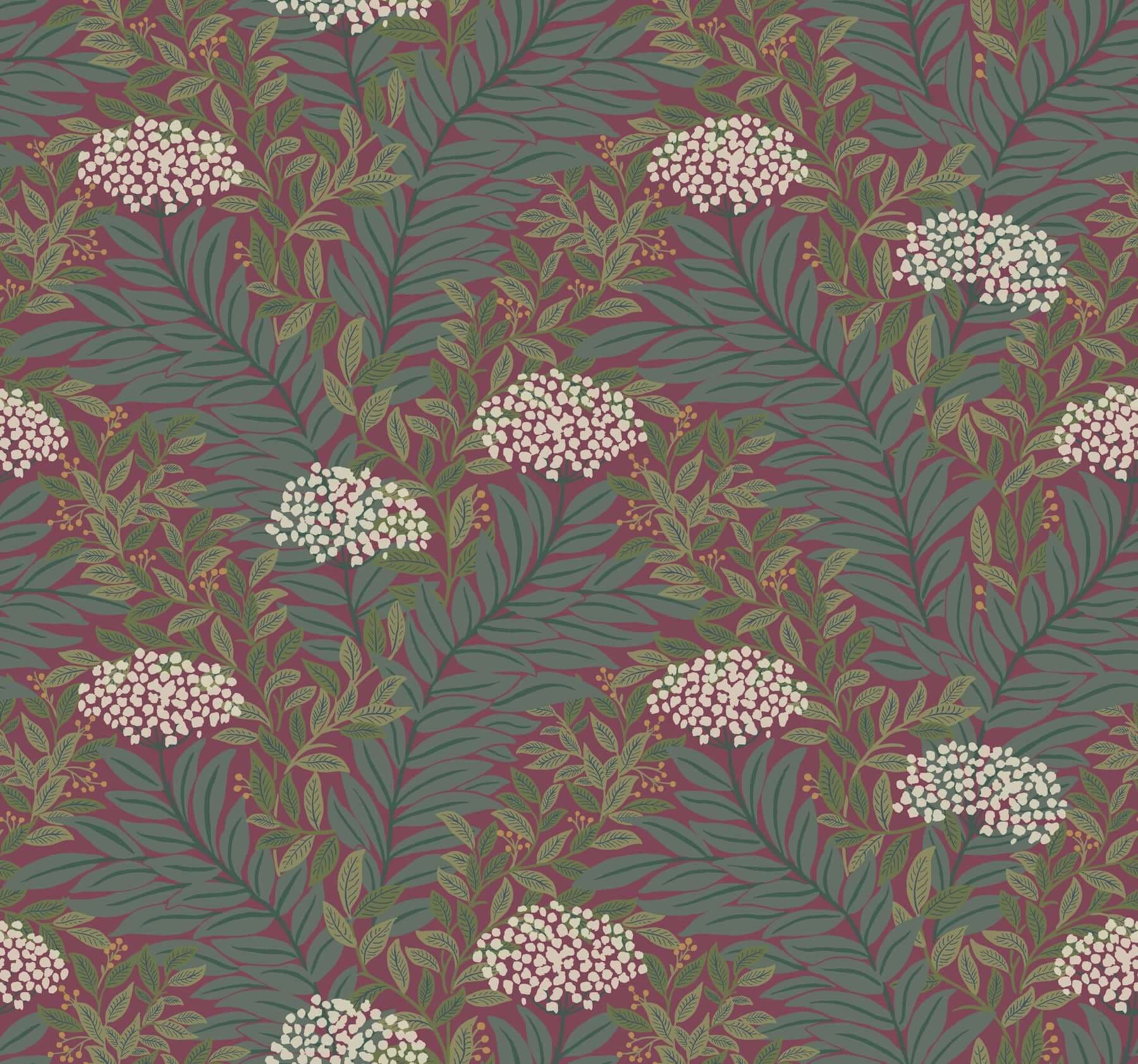 Highgrove Wallpaper- Burgundy