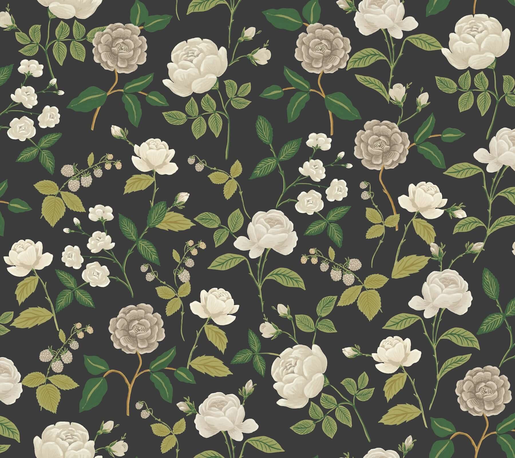 Roses Wallpaper- Black