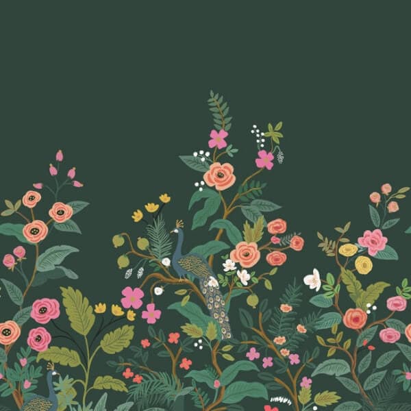 Peacock Mural- Emerald