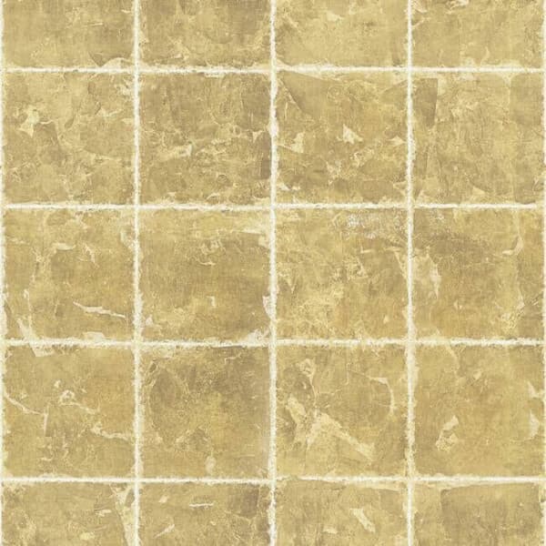 Metal Leaf Squares Wallpaper- Gold