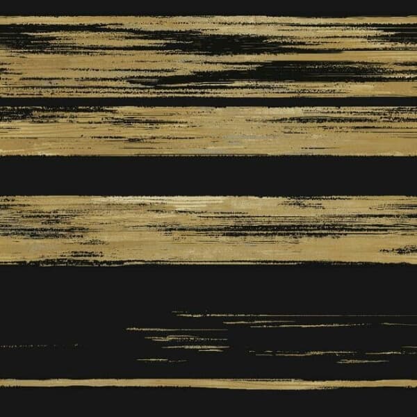 Horizontal Dry Brush Wallpaper- Black/Gold