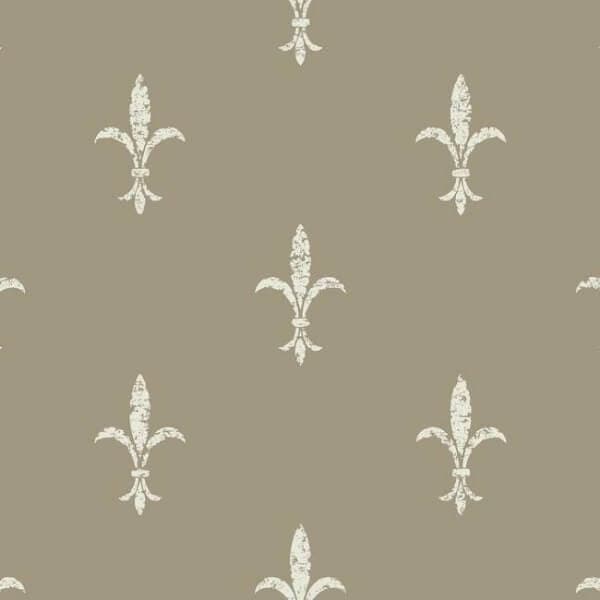 Fleur De Lis Wallpaper- Glint/Cream