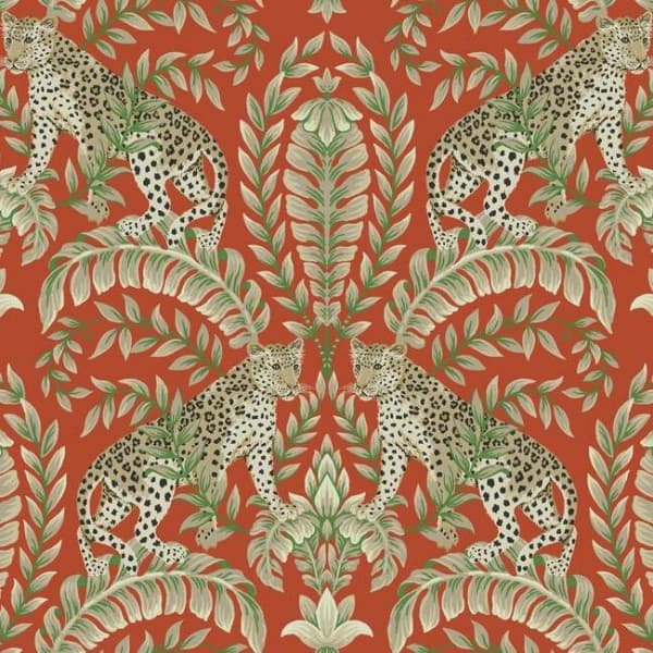 Jungle Leopard Wallpaper- Orange