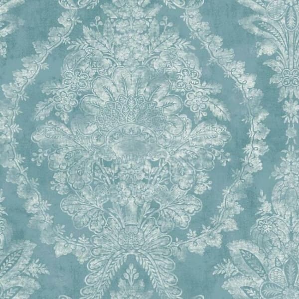 Charleston Damask Wallpaper- Blue