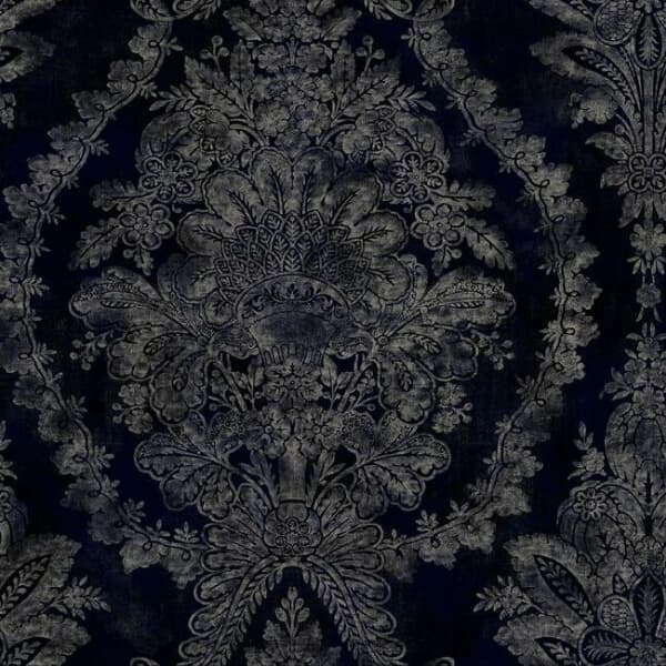 Charleston Damask Wallpaper- Navy
