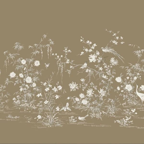 Flowering Vine Chinoiserie Mural- Glint