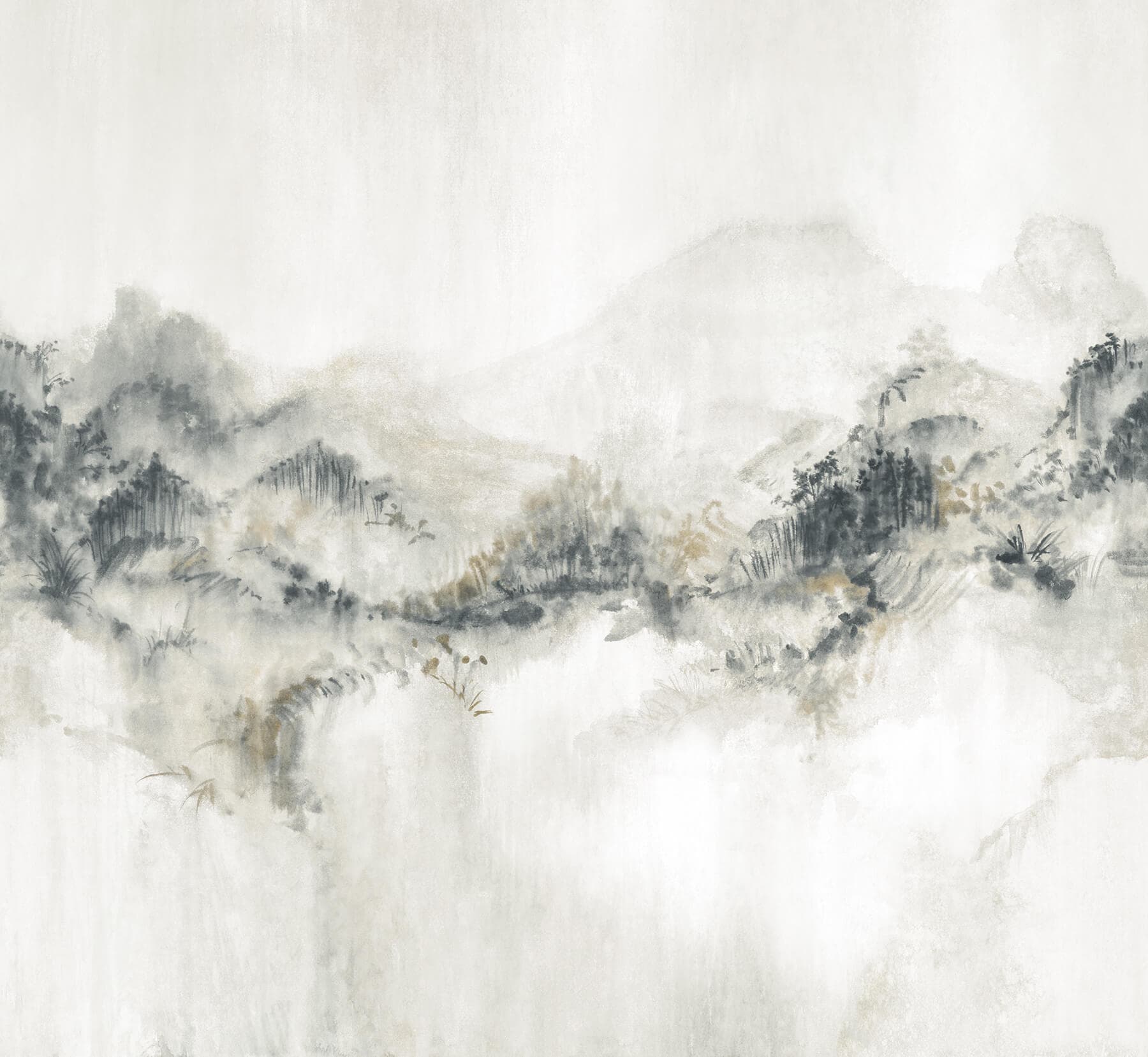 Mystic Overlook Grey Wall Mural