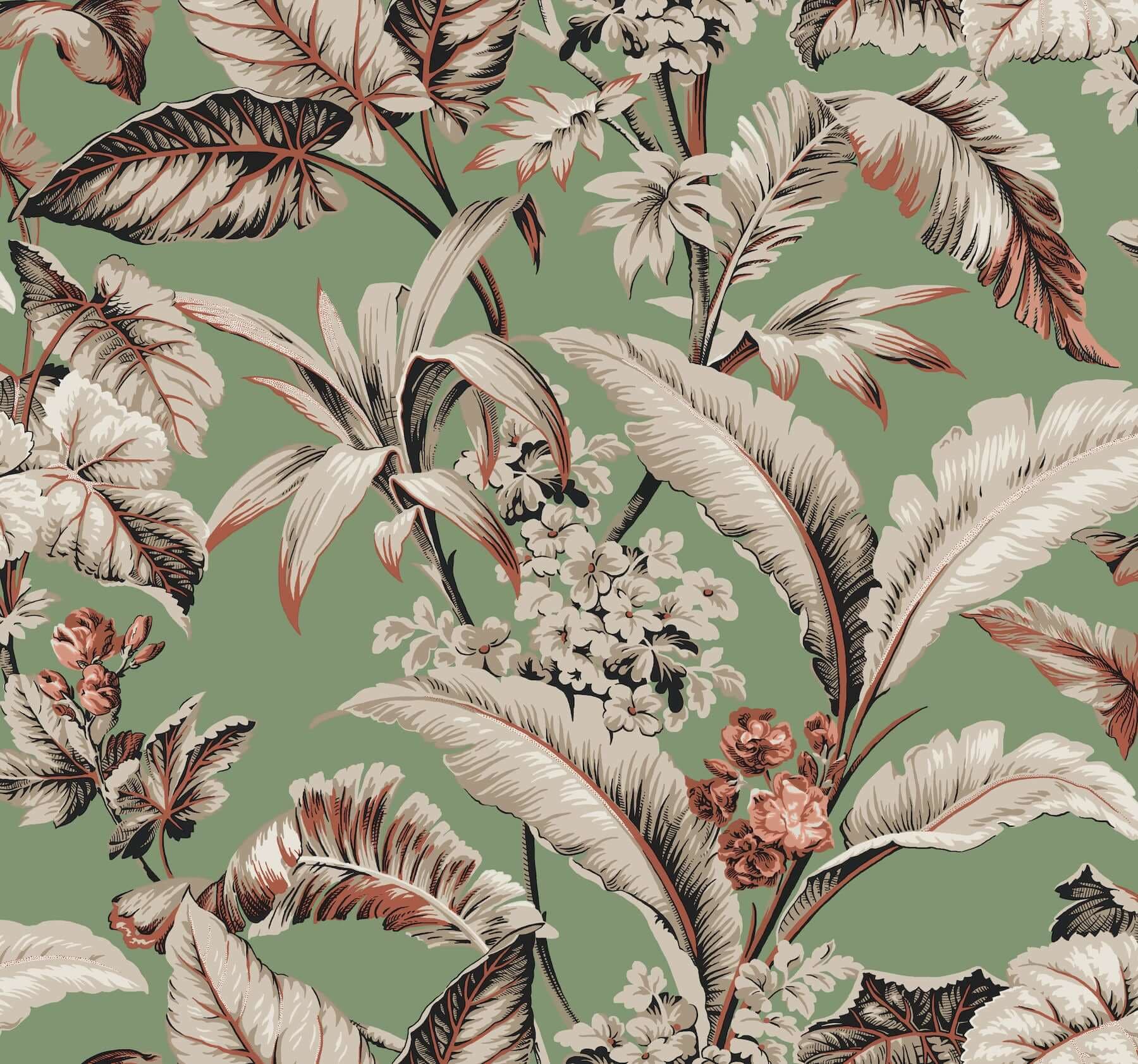 Mystic Isle Wallpaper- Green