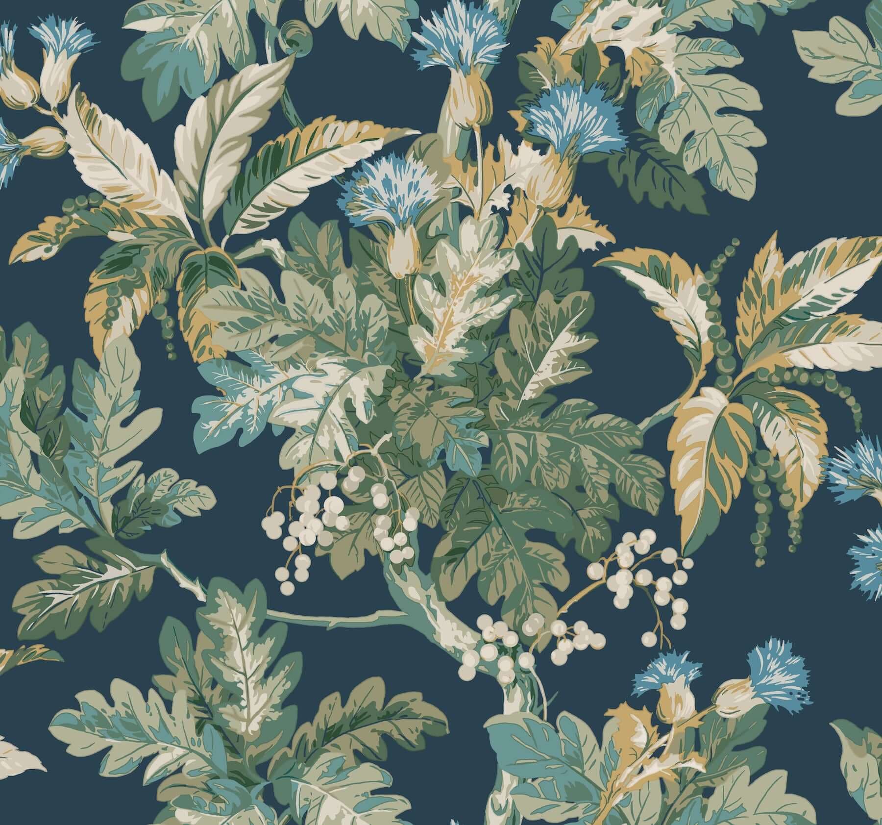 Briarwood Wallpaper- Navy