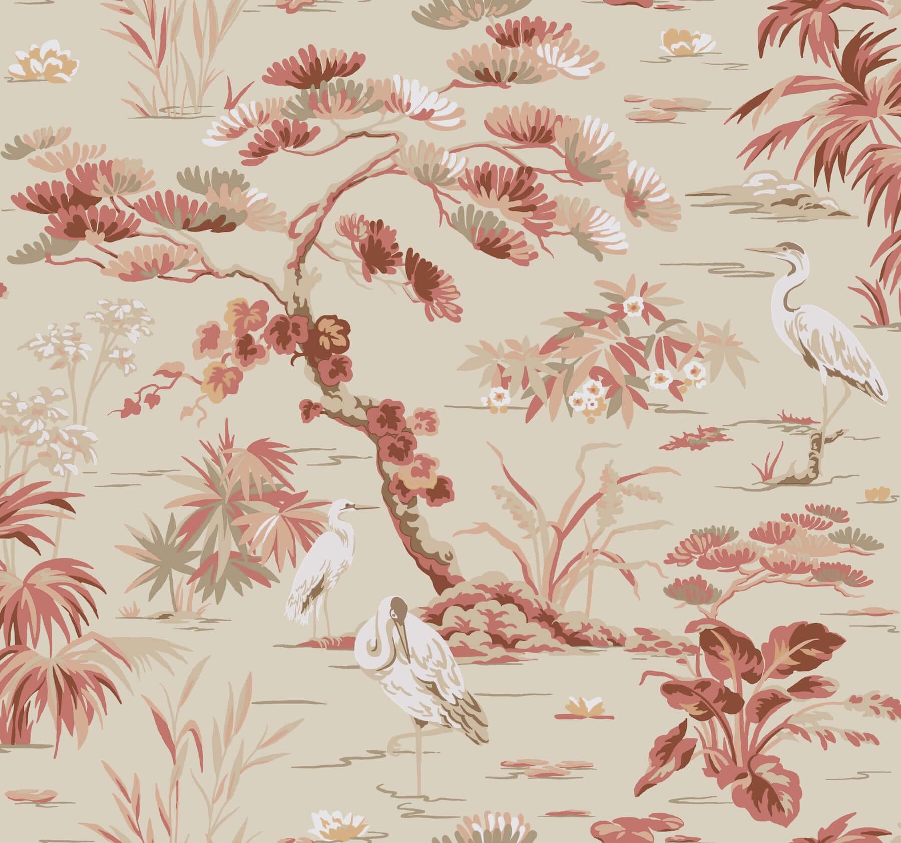 Bridgewater Wallpaper- Coral