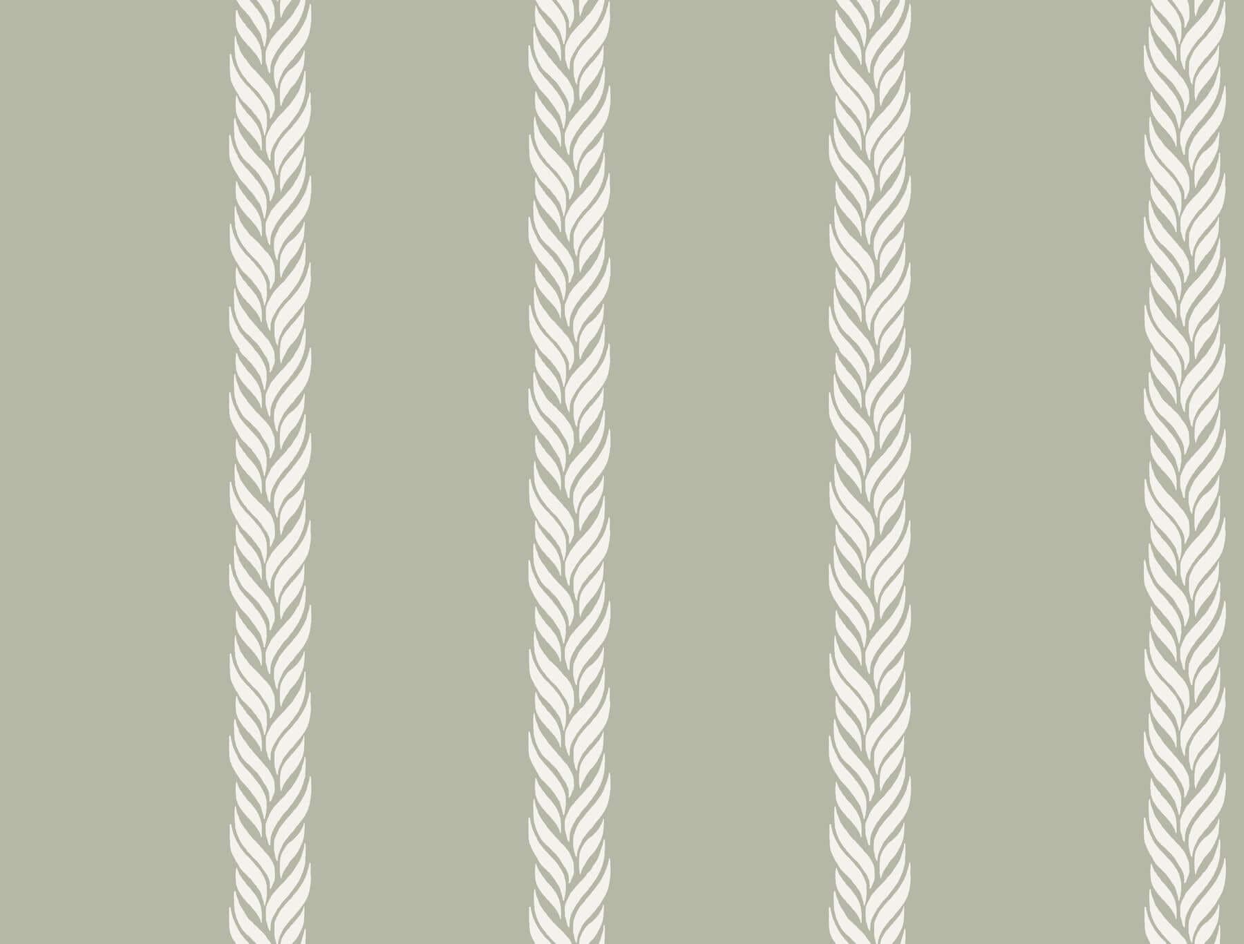 Braided Stripe Wallpaper- Green