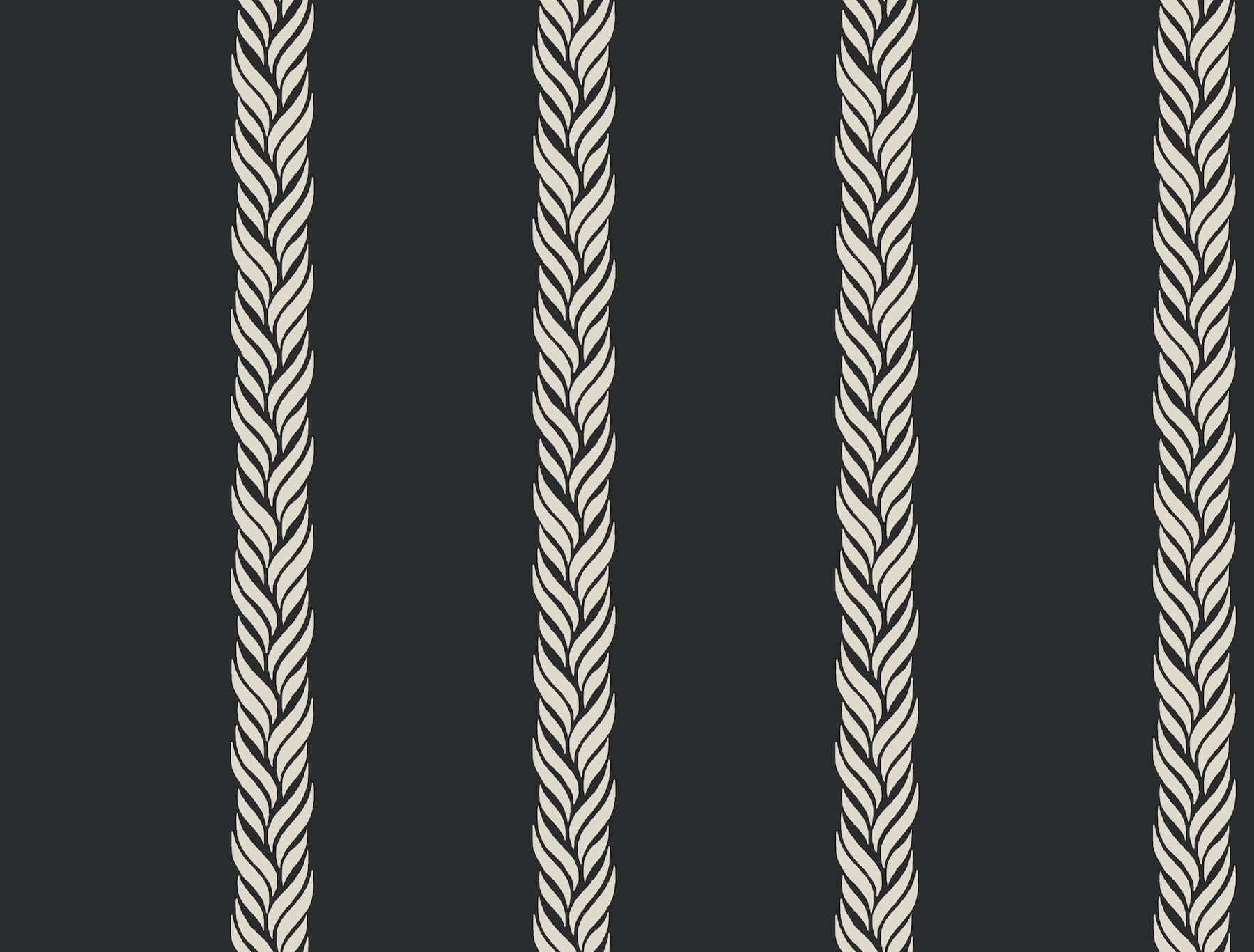 Braided Stripe Wallpaper- Black