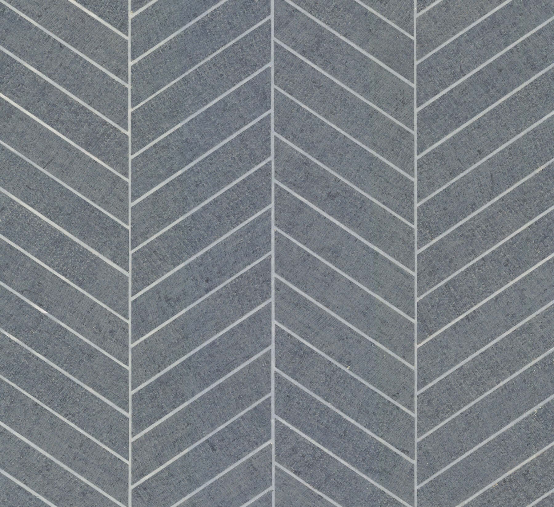 Atelier Herringbone Wallpaper- Steel Blue