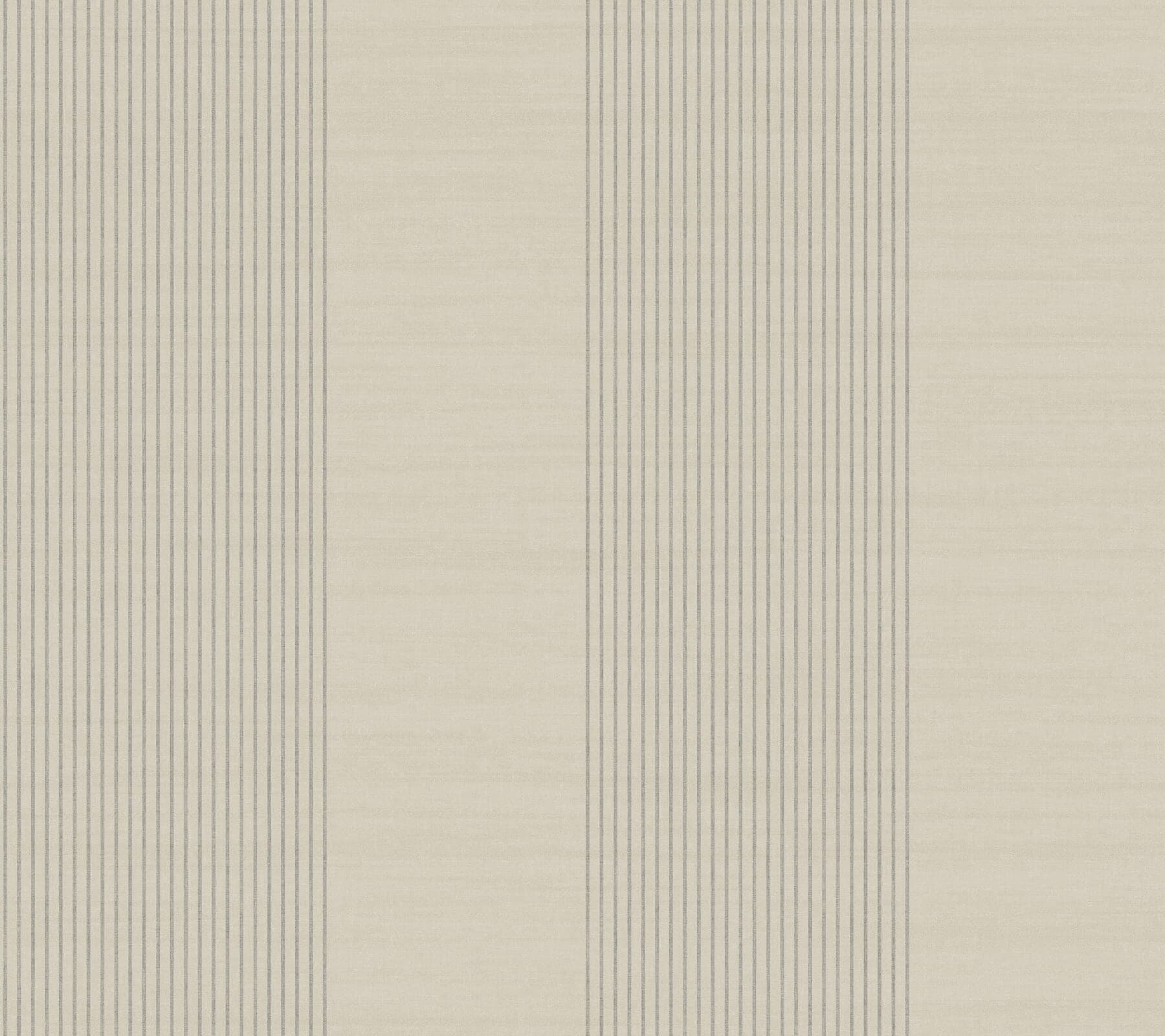 Archer Stripe Taupe Faux Linen Wallpaper