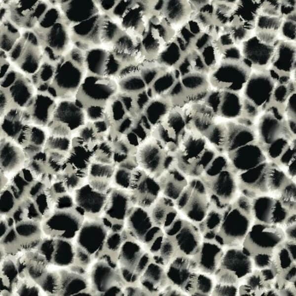 Leopard Rosettes Wallpaper- Black/Linen