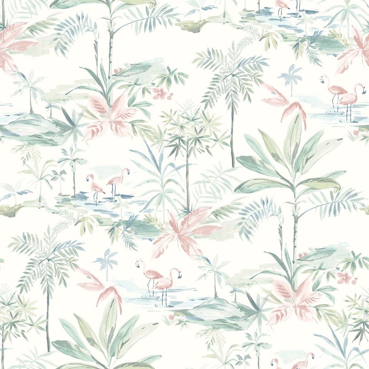 Lagoon Teal Scenic Island Wallpaper