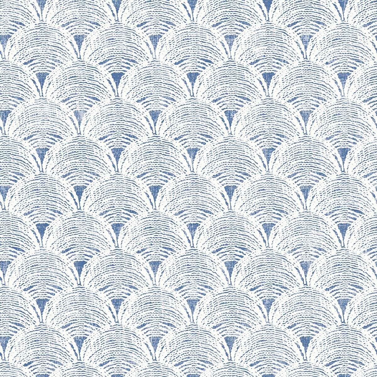 Santiago Blue Scalloped Wallpaper