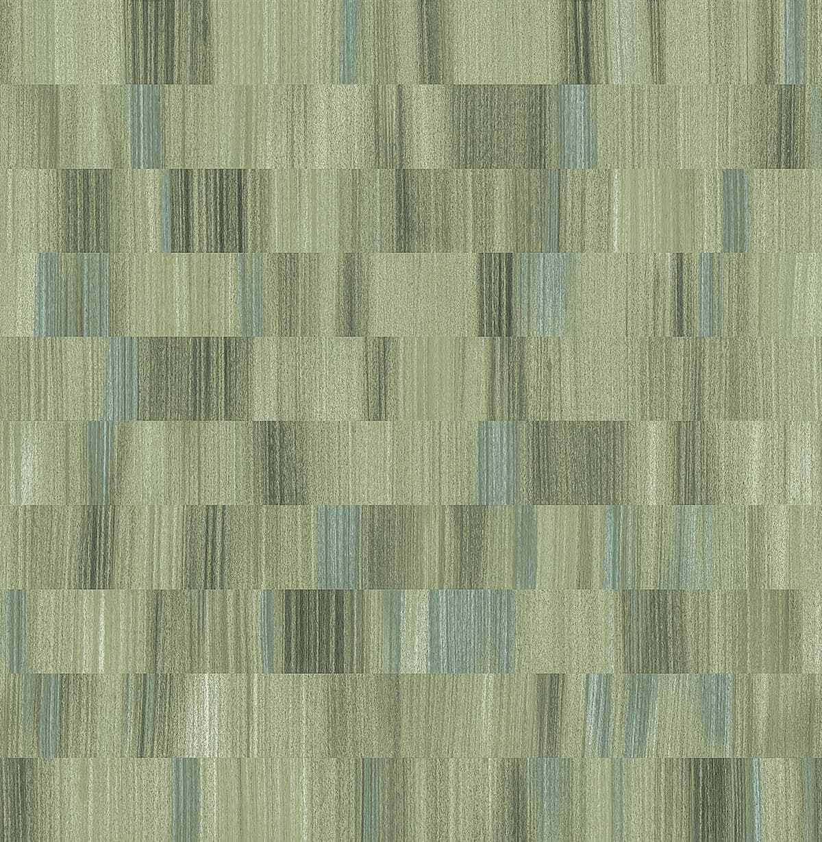 Flicker Green Horizontal Textured Stripe Wallpaper