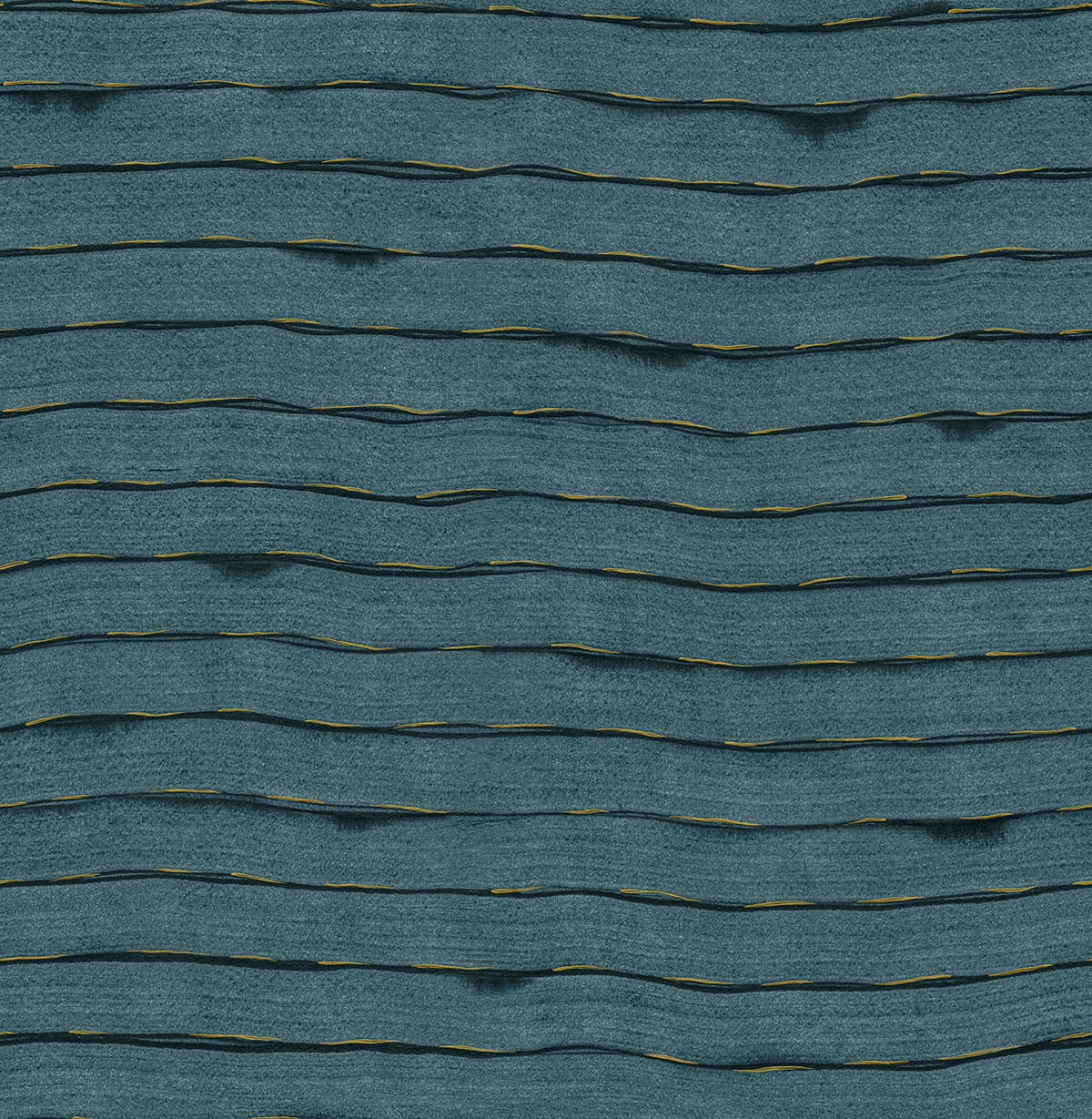 Naia Blue Horizontal Wavy Lines Wallpaper