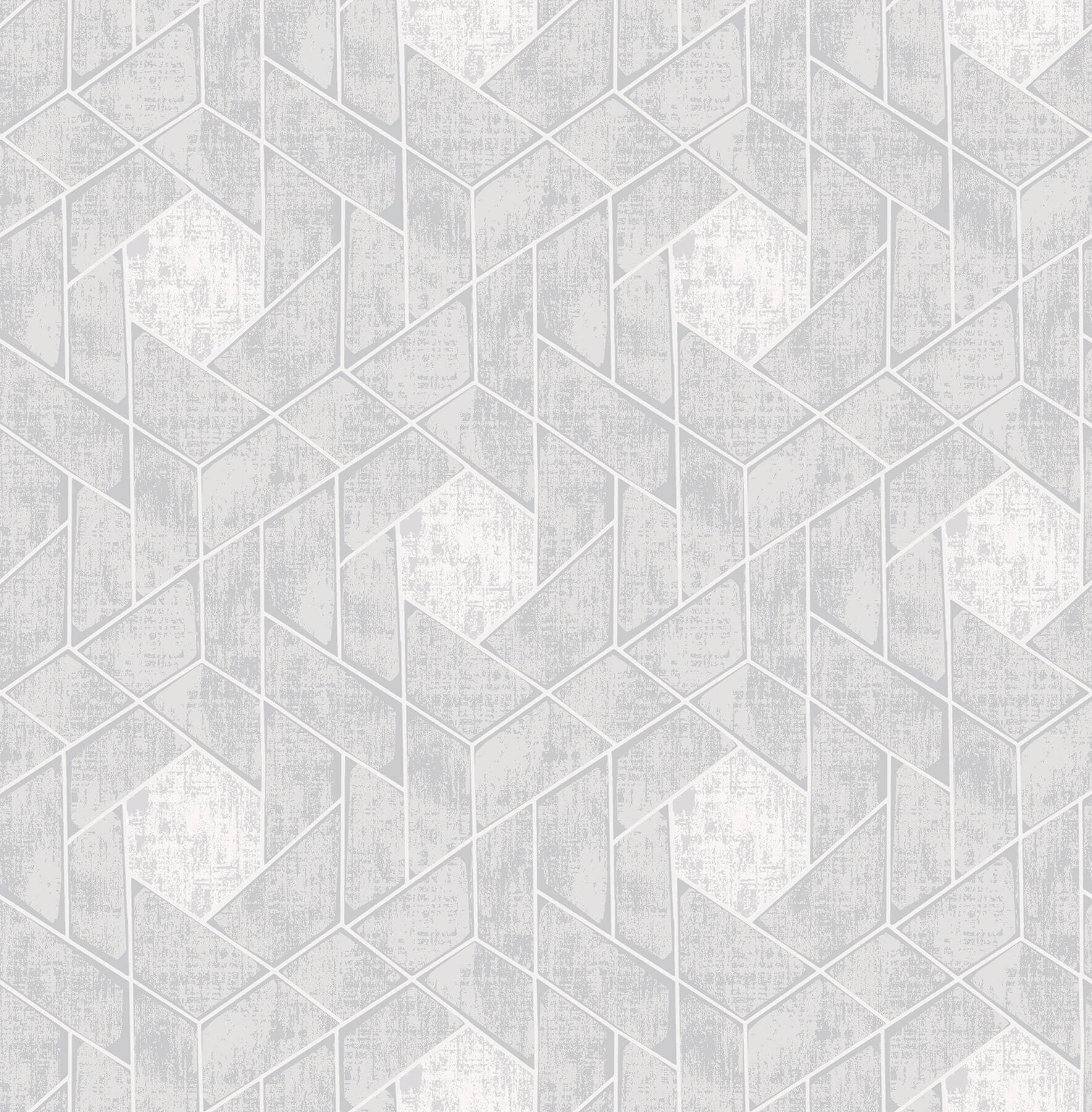 Granada Light Grey Geometric Wallpaper- Scott Living