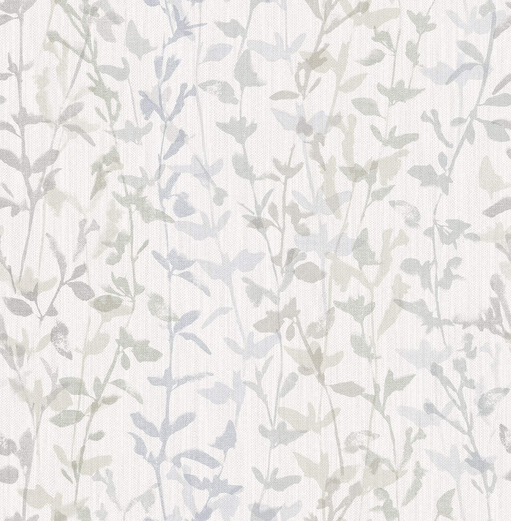 Thea Grey Floral Trail Wallpaper- Scott Living