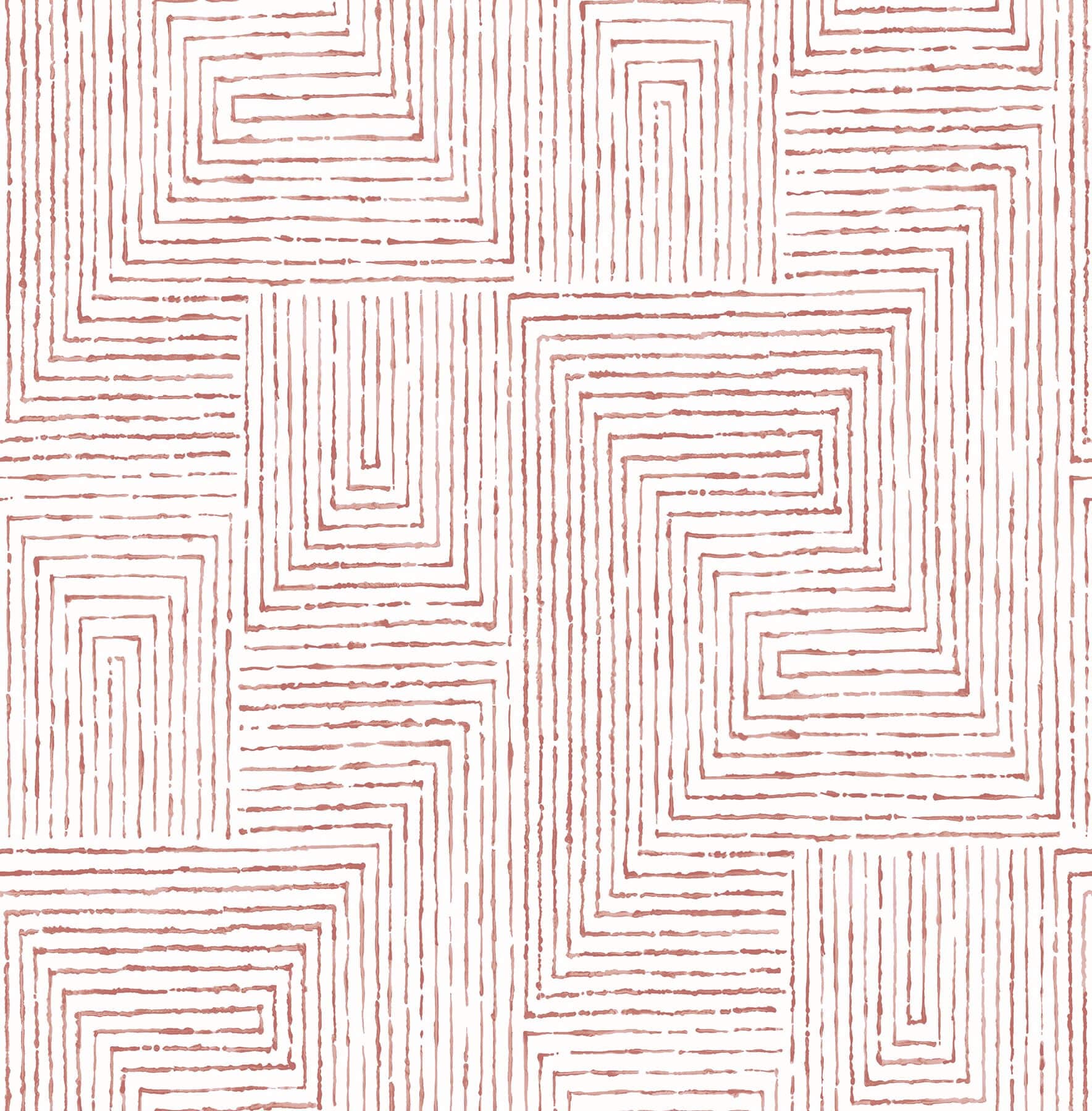 Merritt Red Geometric Wallpaper- Scott Living