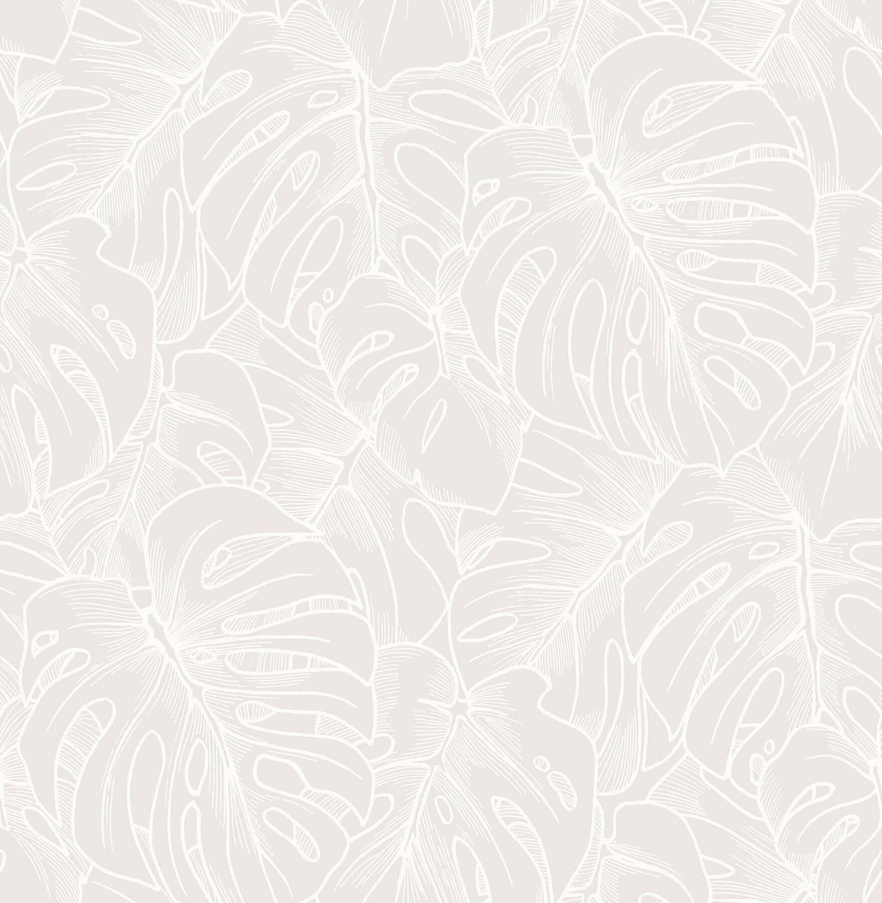 Balboa White Botanical Wallpaper- Scott Living