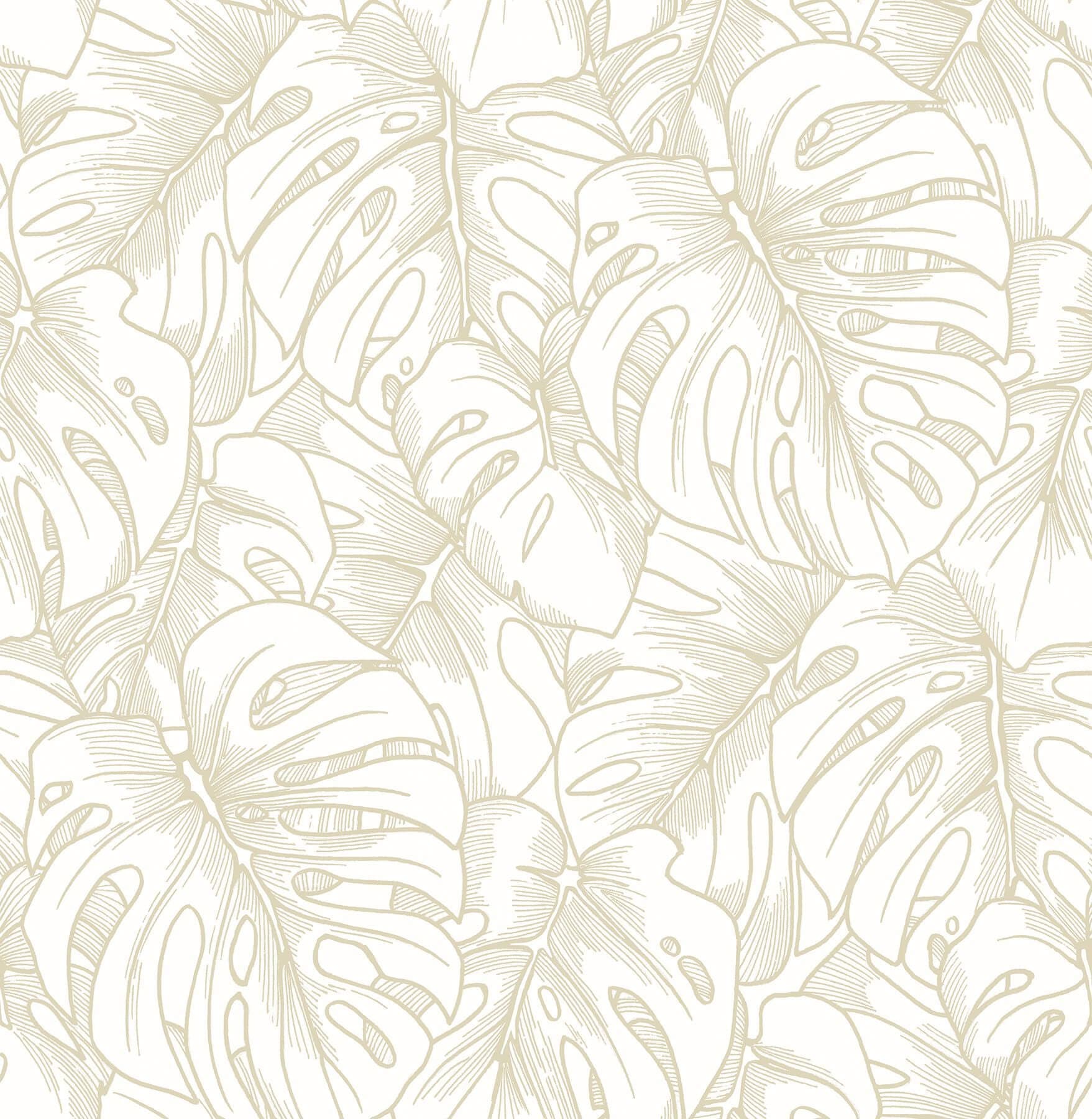 Balboa Gold Botanical Wallpaper- Scott Living