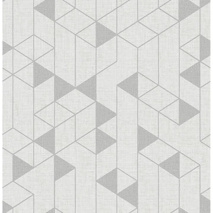 Fairbank Silver Linen Geometric Wallpaper by Scott Living