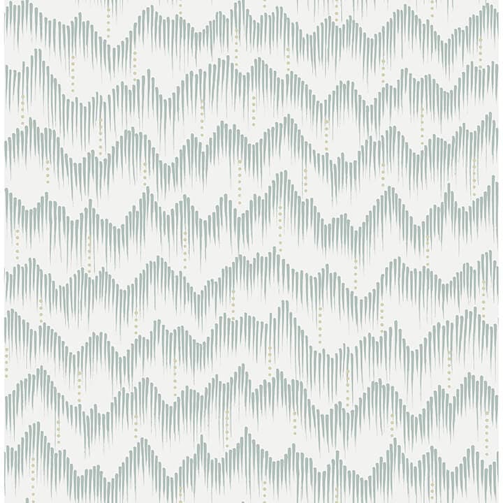 Holmby Seafoam Brushstroke Zigzag Wallpaper by Scott Living