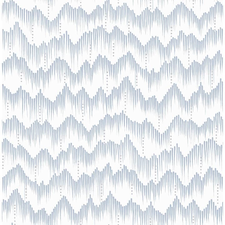 Holmby Light Blue Brushstroke Zigzag Wallpaper by Scott Living
