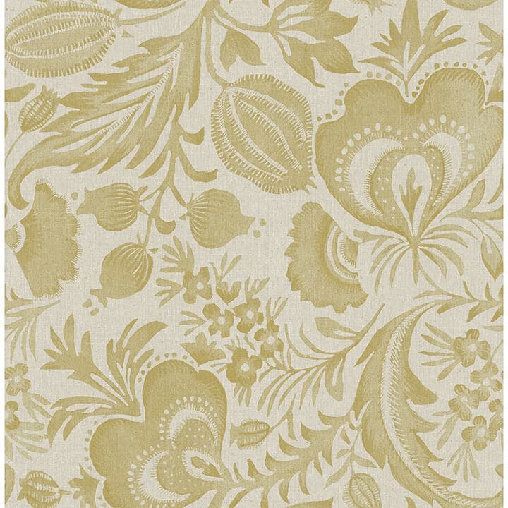 Culver Mustard Jacobean Wallpaper by Scott Living