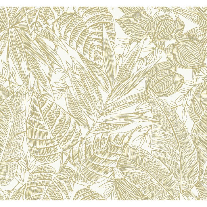 Brentwood Yellow Palm Leaves Wallpaper by Scott Living
