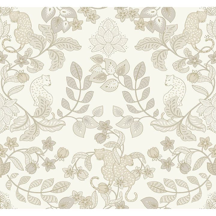 Getty Cream Jungle Damask Wallpaper by Scott Living