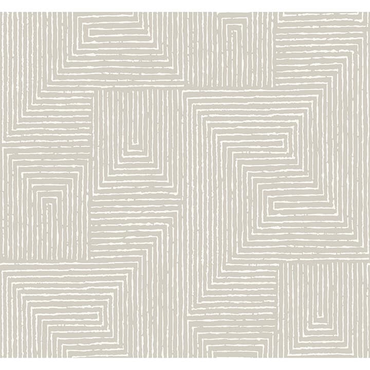 Mortenson Light Grey Geometric Wallpaper by Scott Living