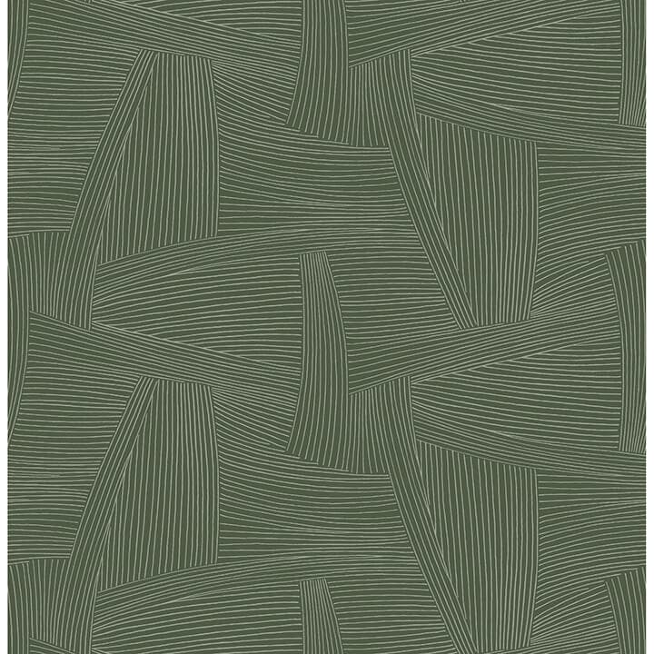 Reid Evergreen Woven Geometric Wallpaper