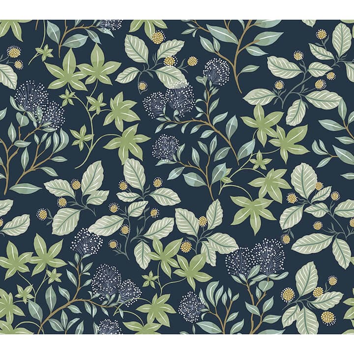 Mildred Indigo Botanical Trail Wallpaper