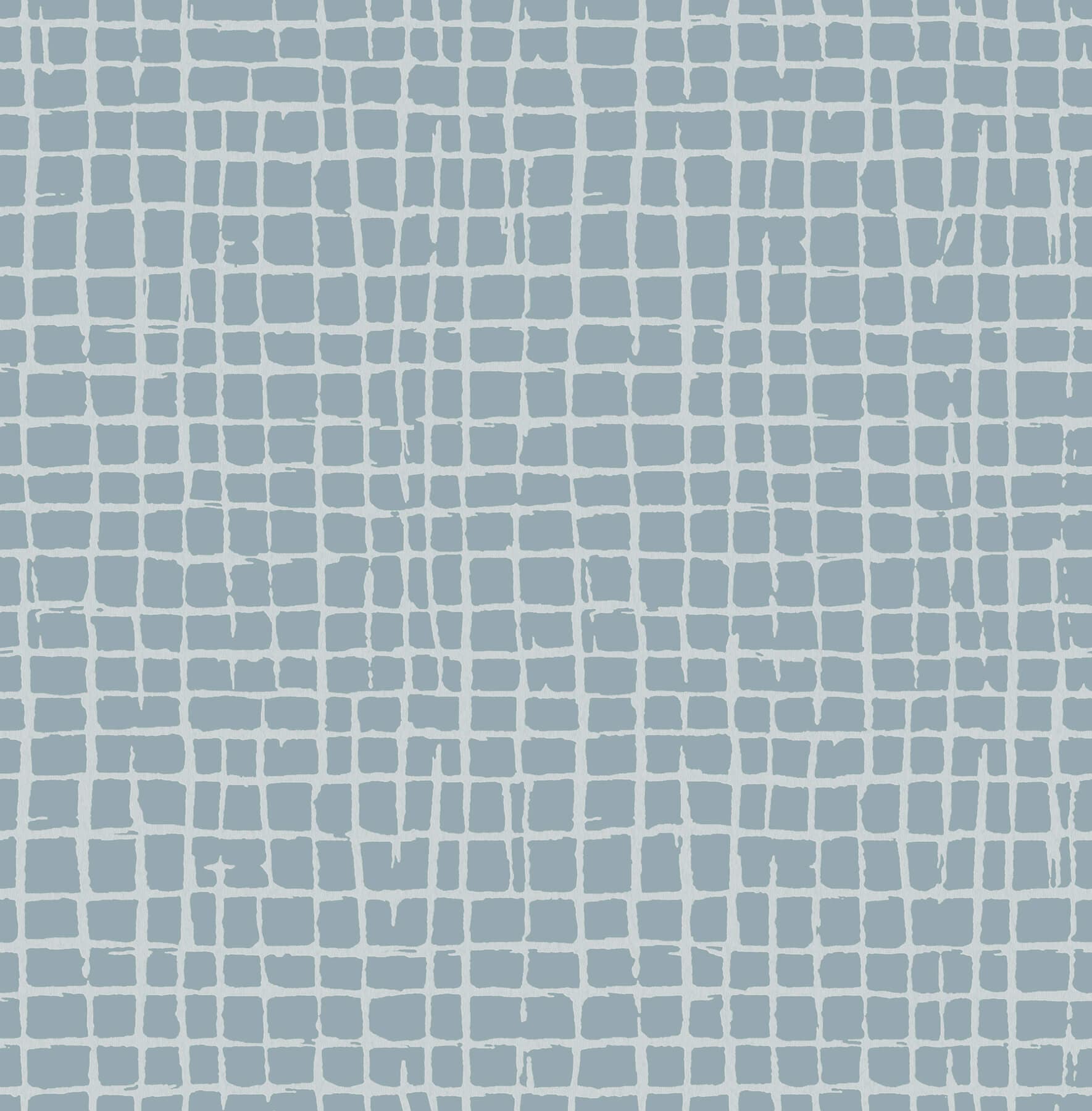 Albin Sky Blue Gridline Wallpaper