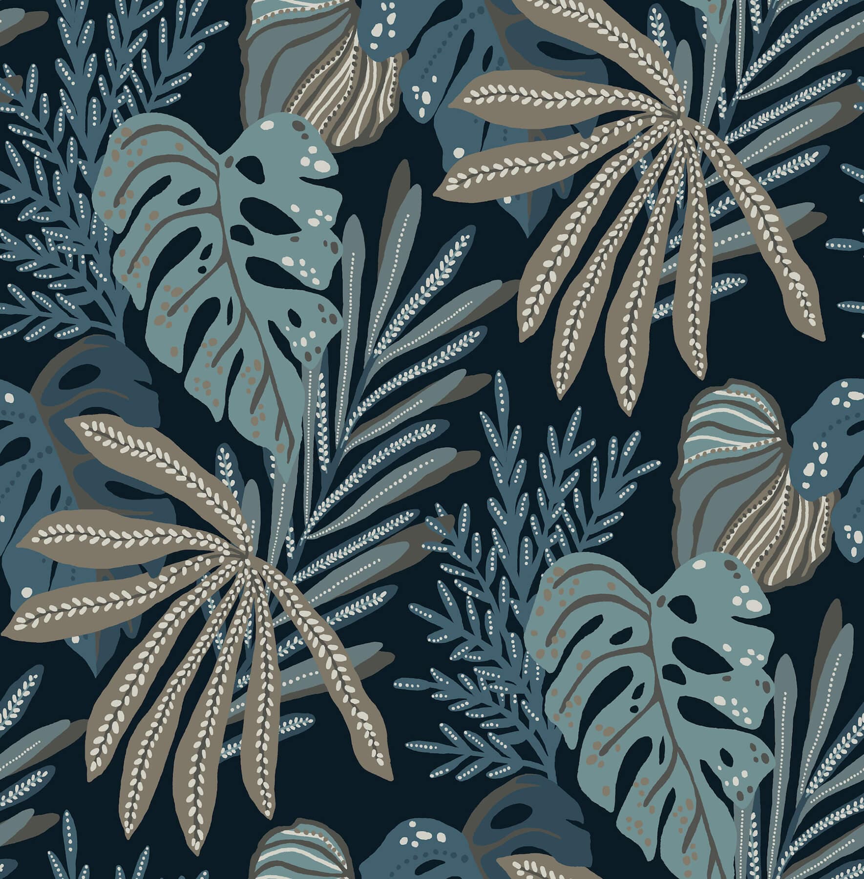 Alocasia Blue Tropical Foliage Wallpaper