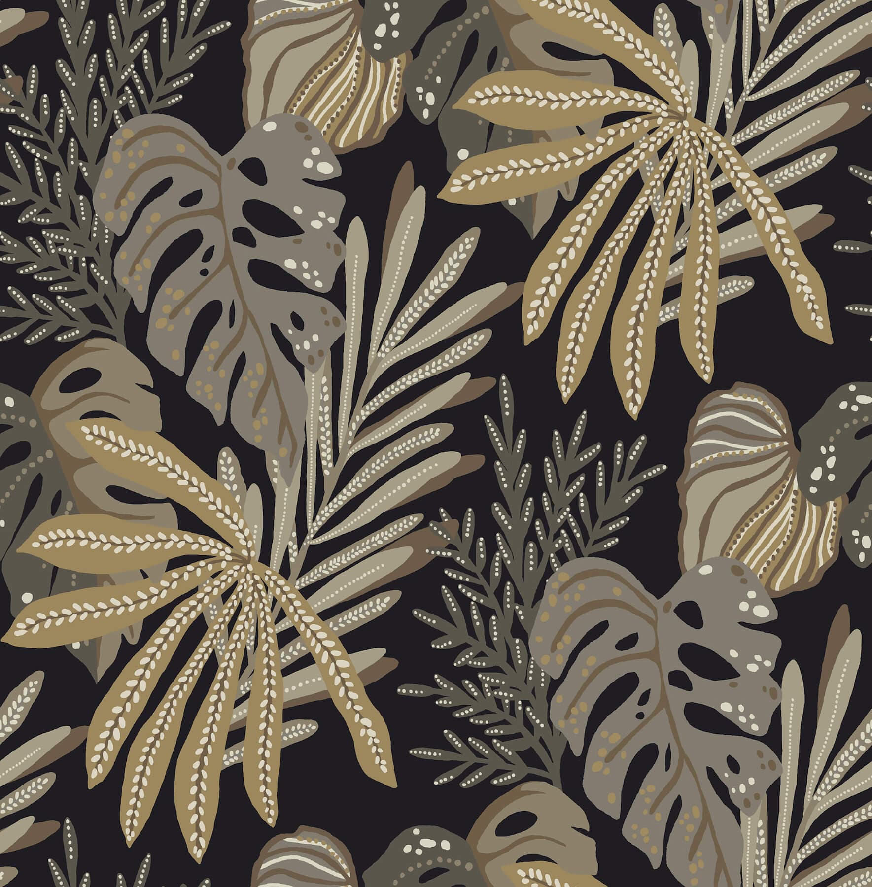 Alocasia Neutral Tropical Foliage Wallpaper