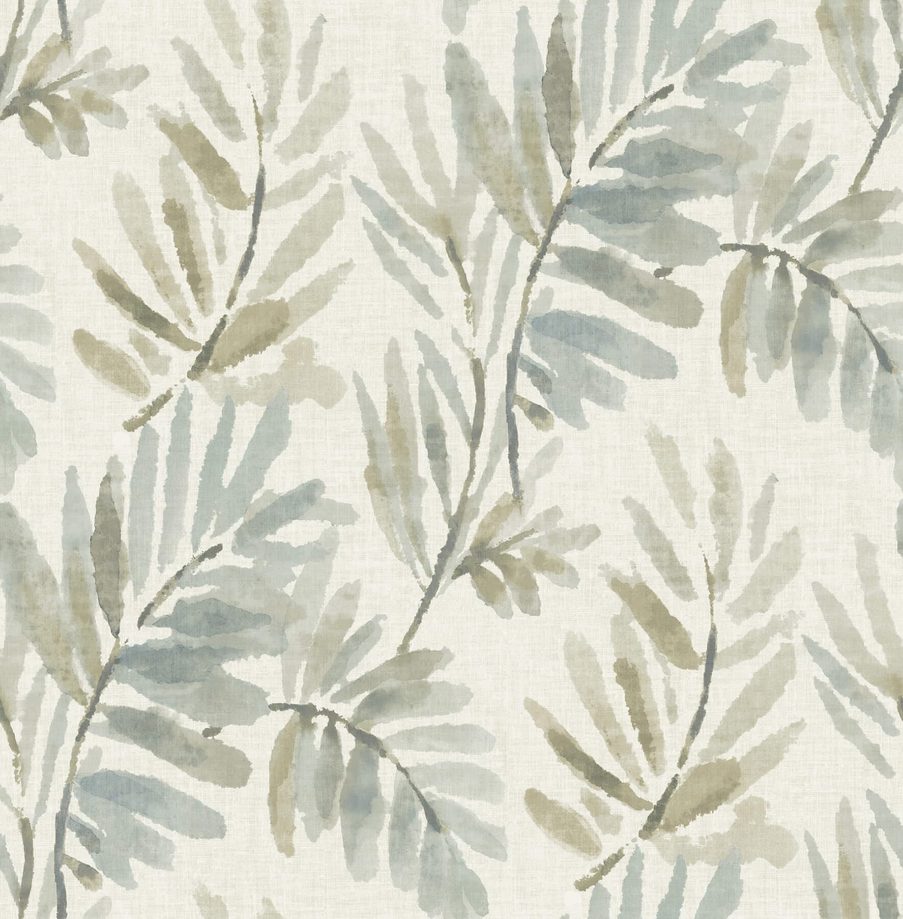 Serenade Aqua Ferns Wallpaper