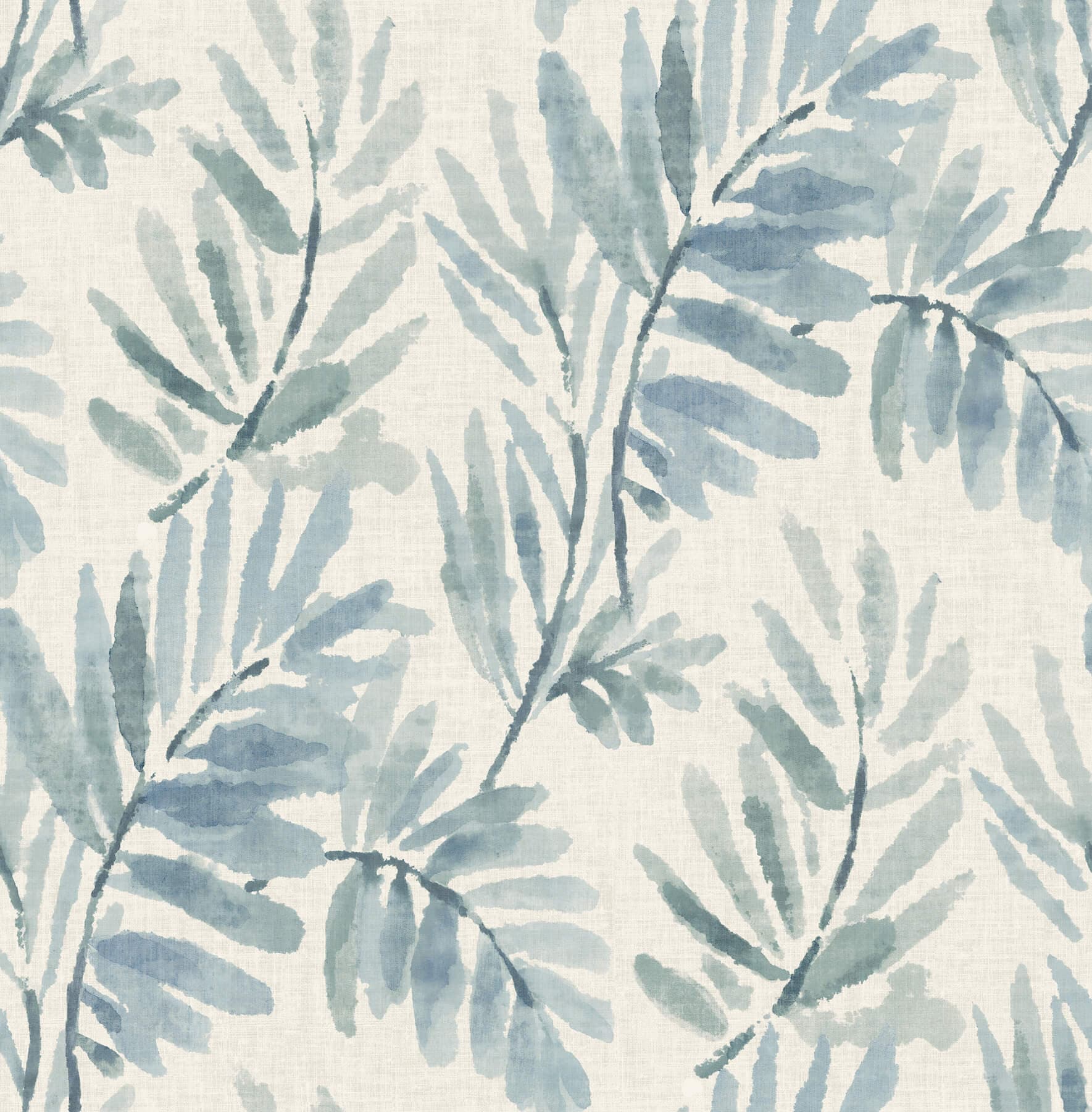 Serenade Blue Ferns Wallpaper