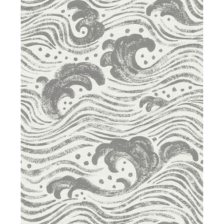 Swell Charcoal Ocean Wave Wallpaper
