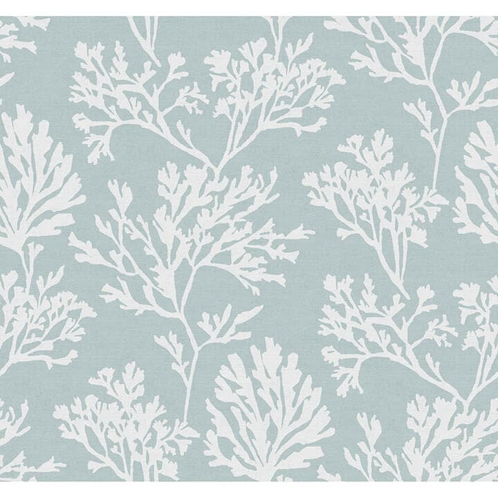 Tortuga Sky Blue Coral Weave Wallpaper