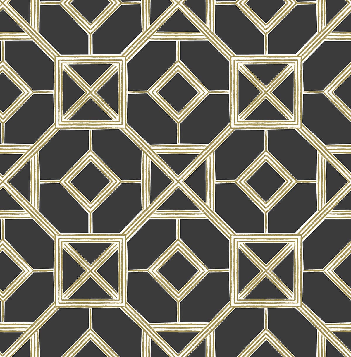 Livia Black Trellis Wallpaper