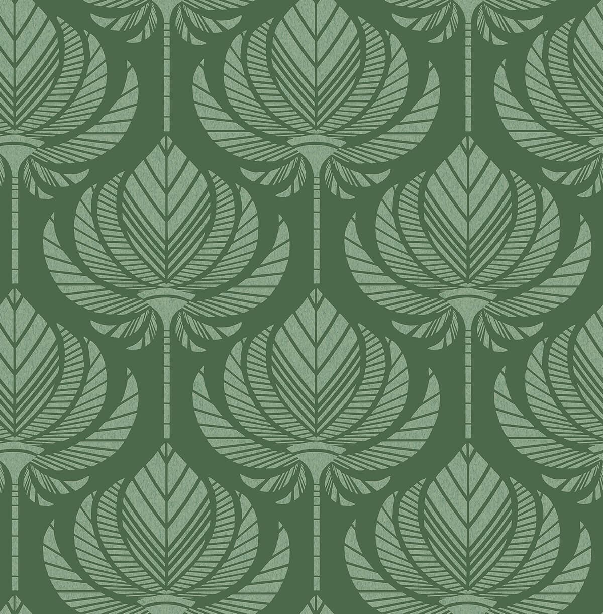 Palmier Green Lotus Fan Wallpaper