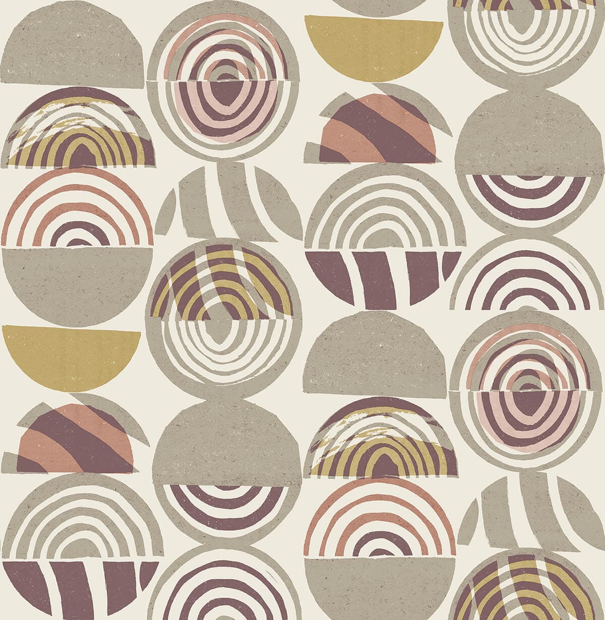 Mahe Plum Mod Geometric Wallpaper