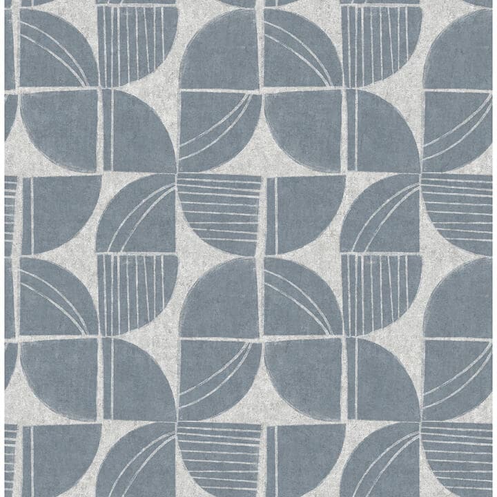 Baxter Denim Semicircle Mosaic Wallpaper